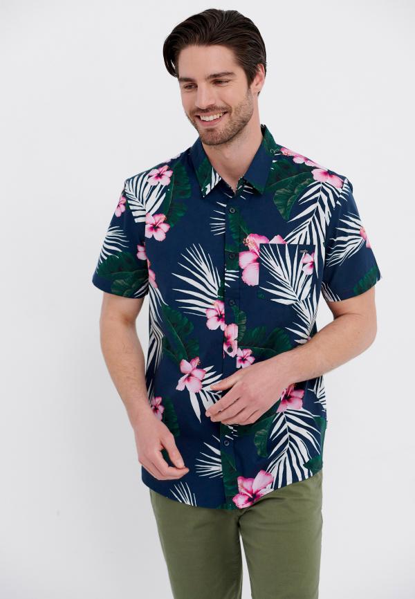 Κοντομάνικο πουκάμισο με φλοράλ τύπωμα
