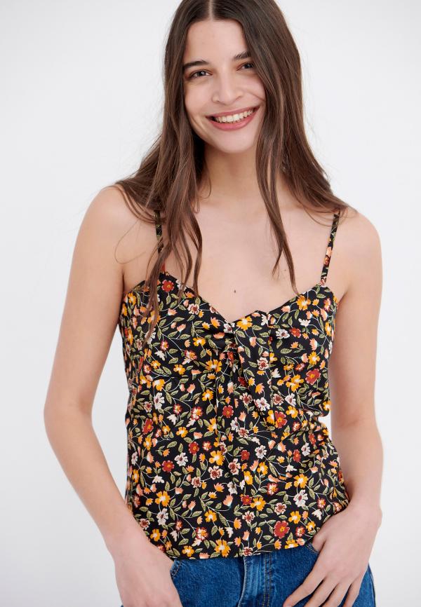 Εμπριμέ τοπ με φλοράλ τύπωμα