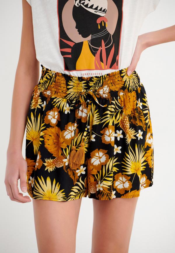 Σορτς από βισκόζη με all over τύπωμα