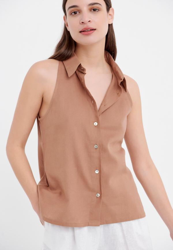 Loose fit πουκάμισο με λινό