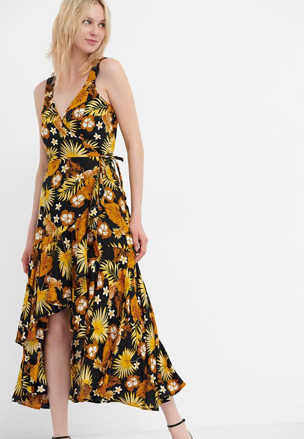 Φλοράλ midi φόρεμα