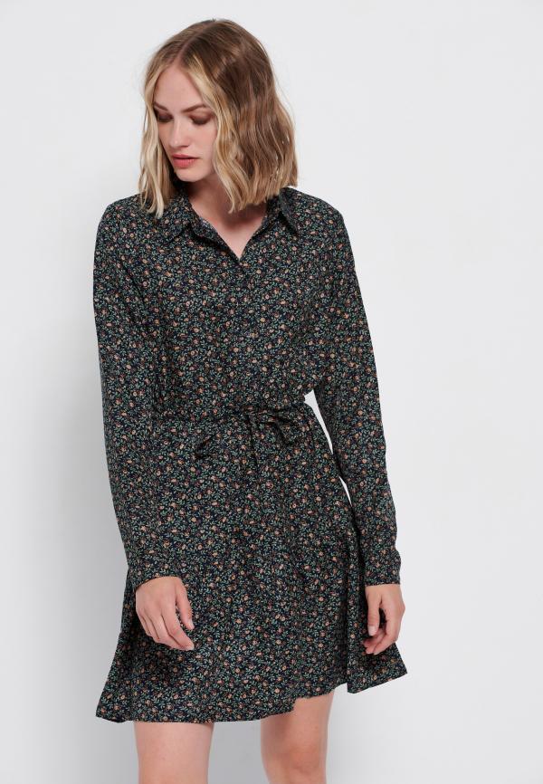 Σεμιζιέ φλοράλ μίνι φόρεμα