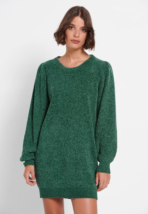 Πλεκτό φόρεμα με ανοιχτή πλάτη