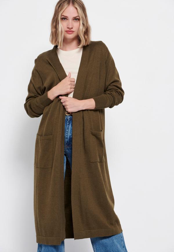 Loose fit μακριά πλεκτή ζακέτα