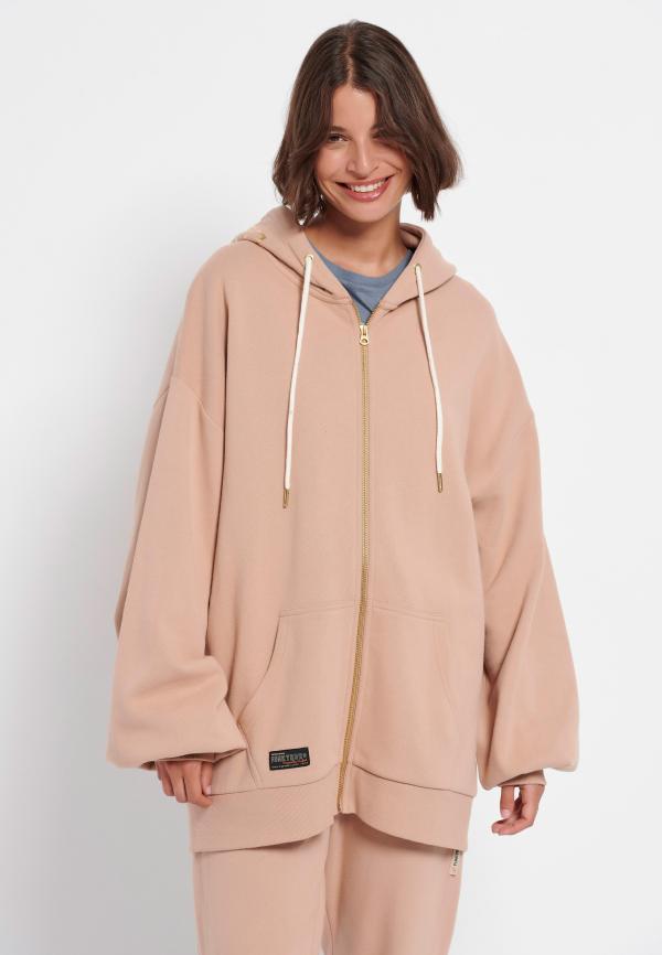 Loose fit ζακέτα με τύπωμα στην κουκούλα