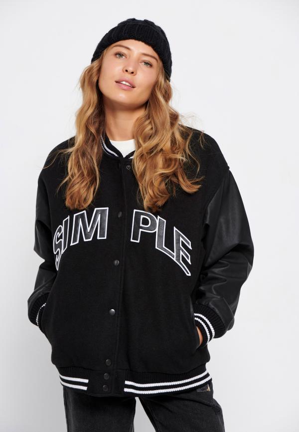 Loose fit college bomber μπουφάν