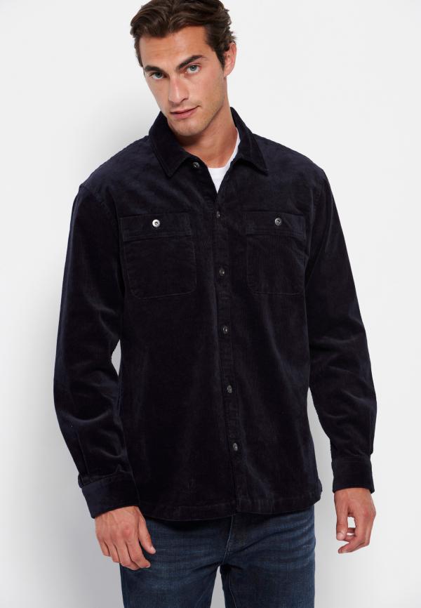 Κοτλέ overshirt με τσέπες