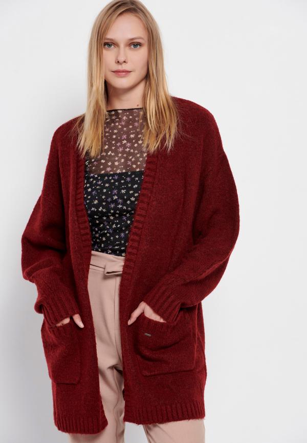 Loose fit πλεκτή ζακέτα με τσέπες