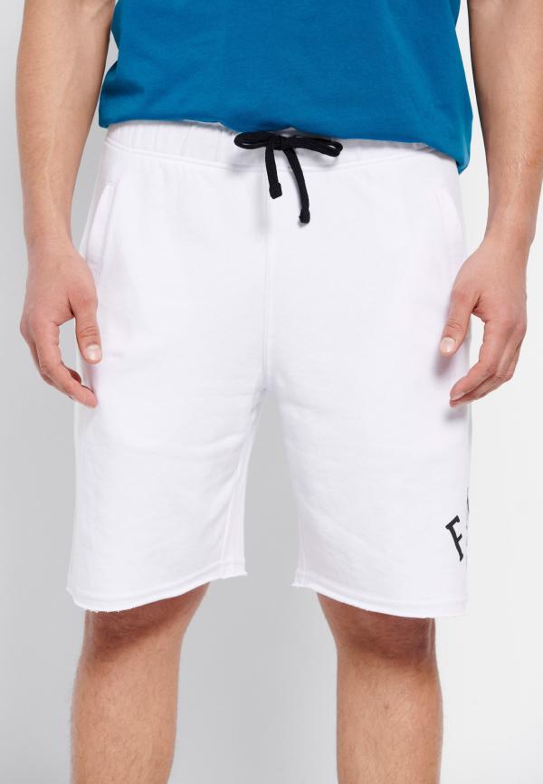 Αθλητική βερμούδα με branded τύπωμα & raw edges