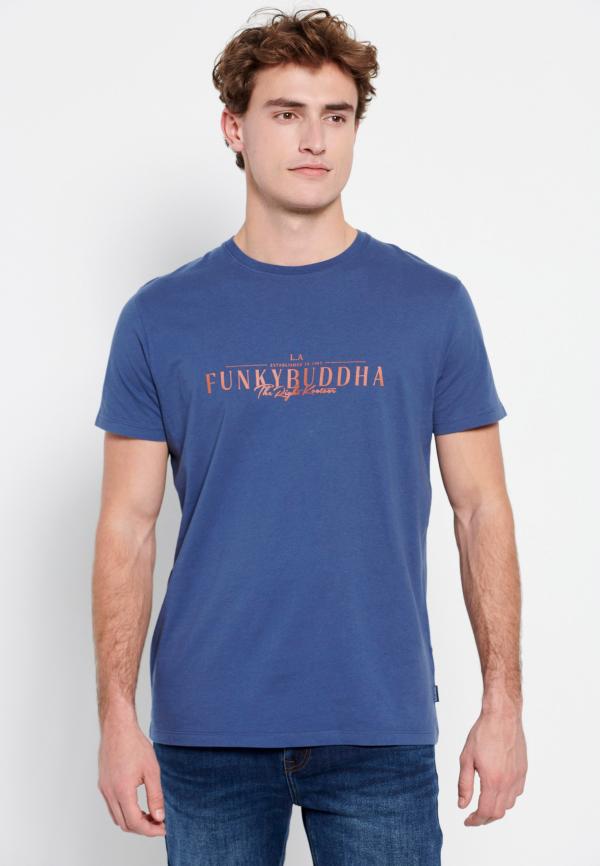Βαμβακερό t-shirt με Funky Buddha τύπωμα
