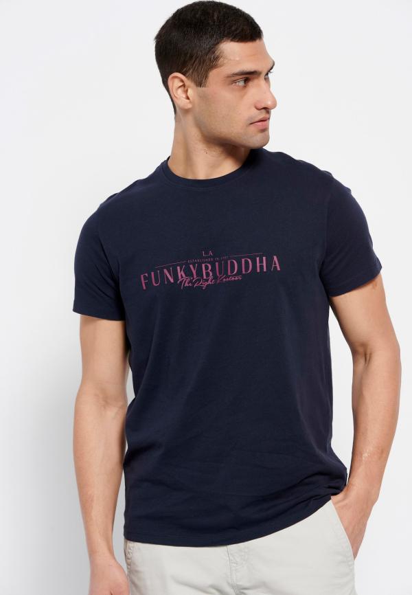 Βαμβακερό t-shirt με Funky Buddha τύπωμα
