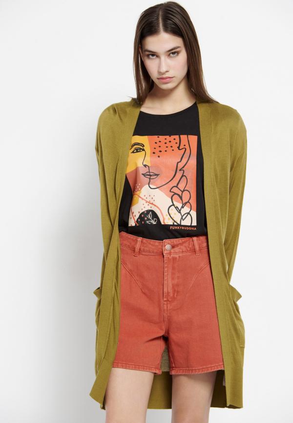 Loose fit μακριά ζακέτα σε λεπτή πλέξη