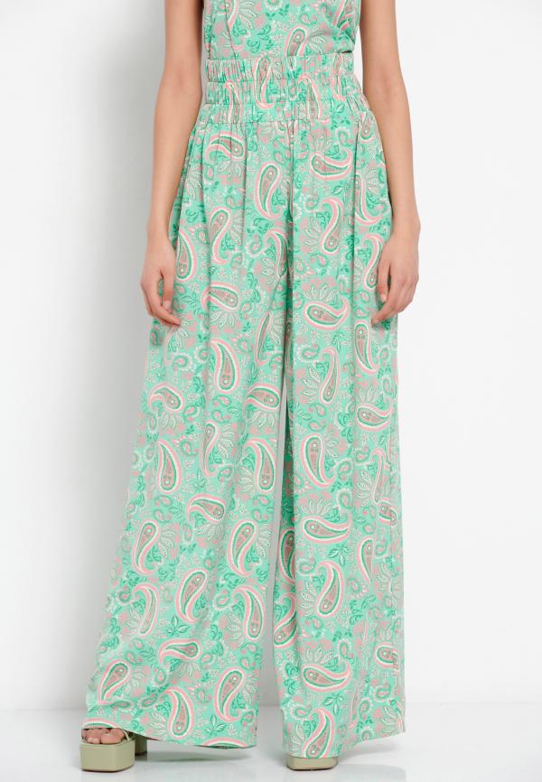 Loose fit εμπριμέ παντελόνα