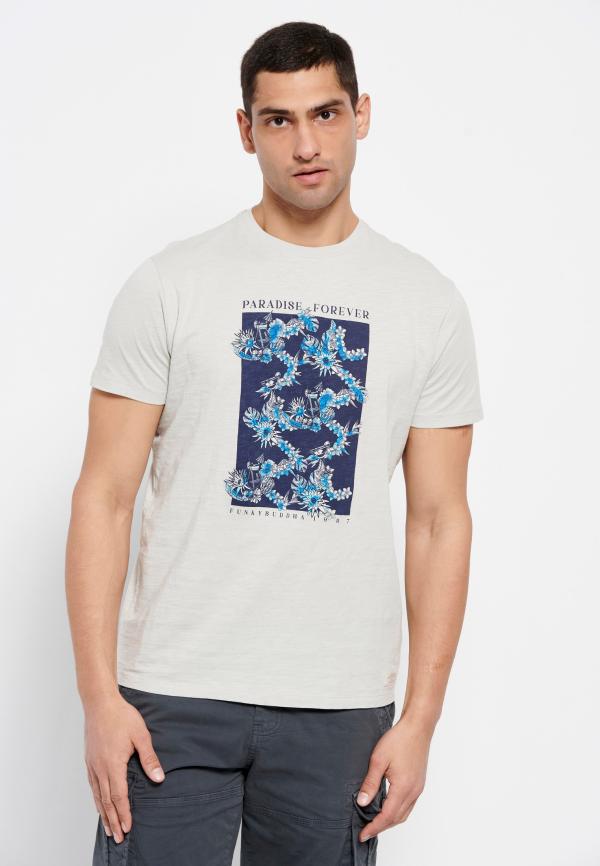 T-shirt με φλοράλ frame τύπωμα