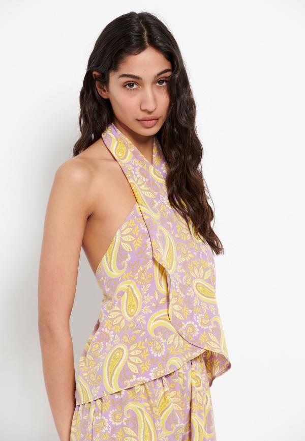Εμπριμέ halter neck top