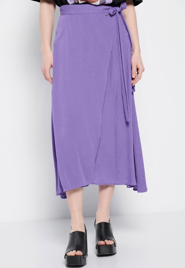 Midi κρουαζέ φούστα από βισκόζη