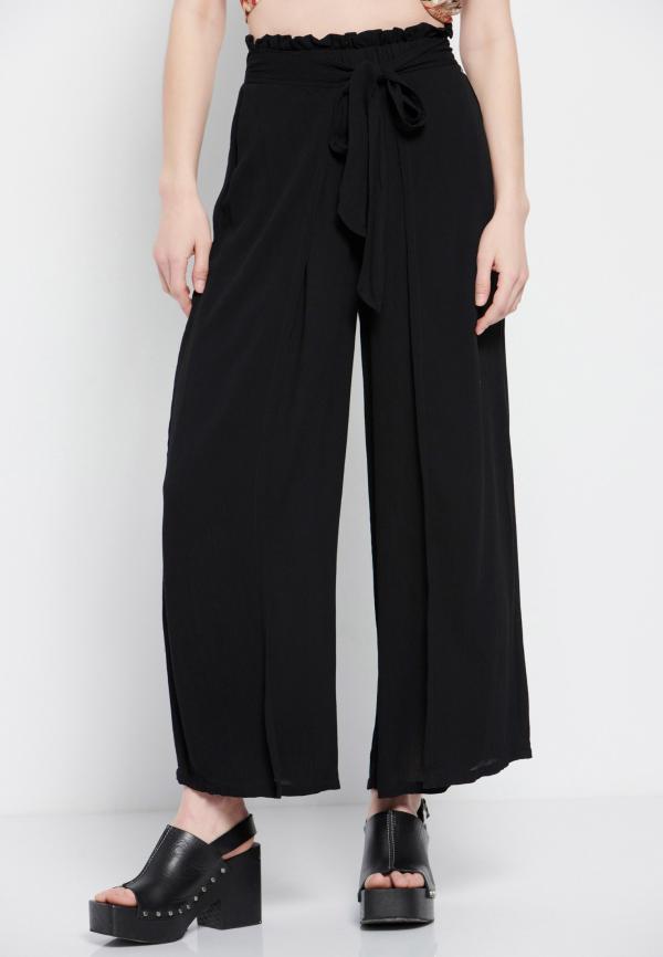 Wide leg παντελόνα με ελαστική μέση