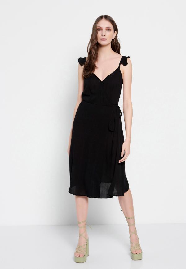 Μονόχρωμο κρουαζέ φόρεμα