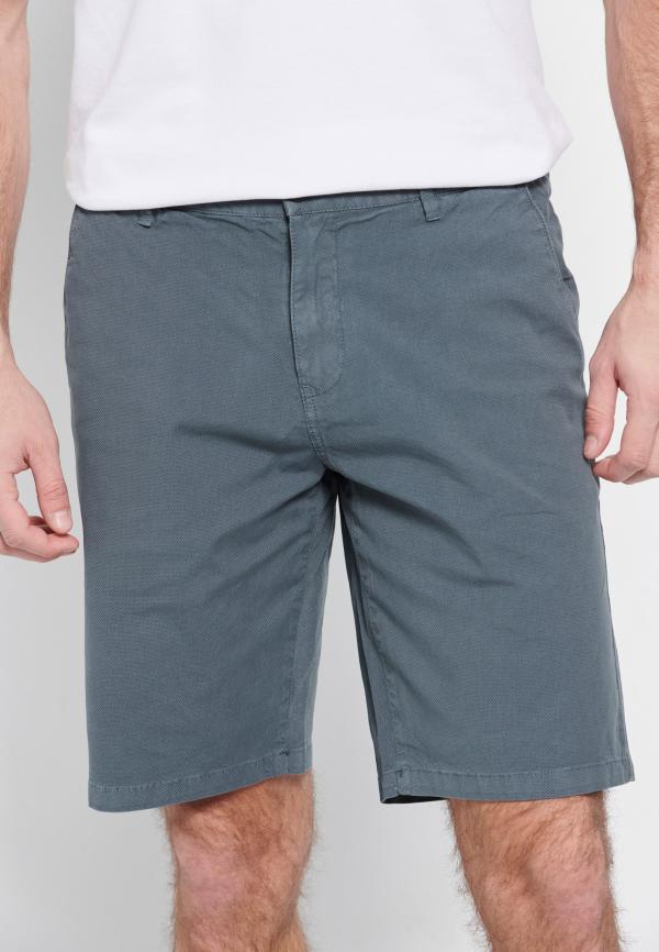 Garment dyed chino βερμούδα σε ζακάρ ύφανση