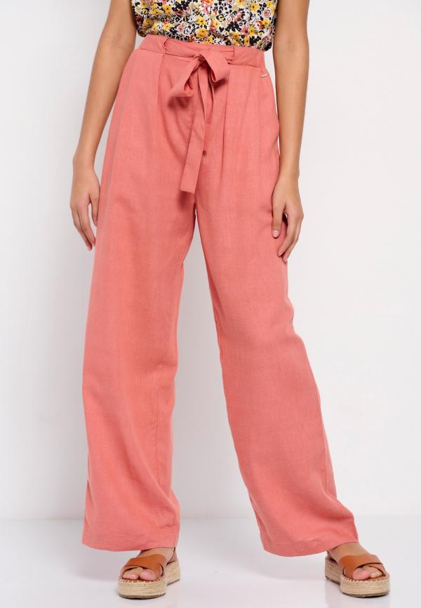 Wide leg παντελόνα με λινό
