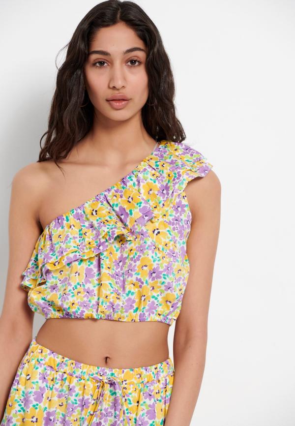 One shoulder εμπριμέ τοπ