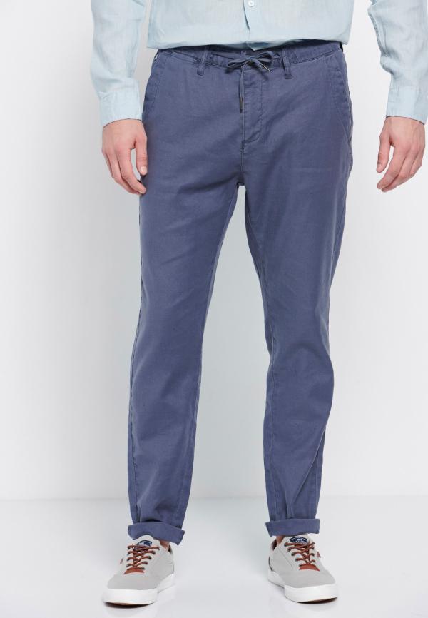 Garment dyed linen blend chino παντελόνι