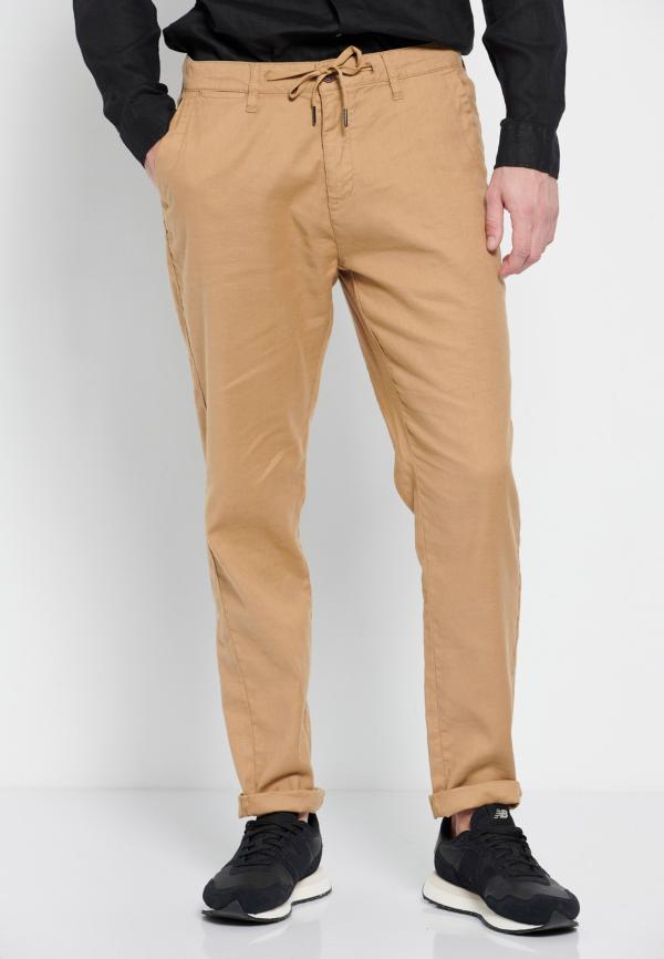 Garment dyed linen blend chino παντελόνι