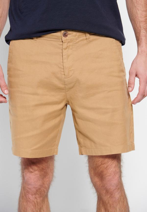 Garment dyed linen blend chino βερμούδα