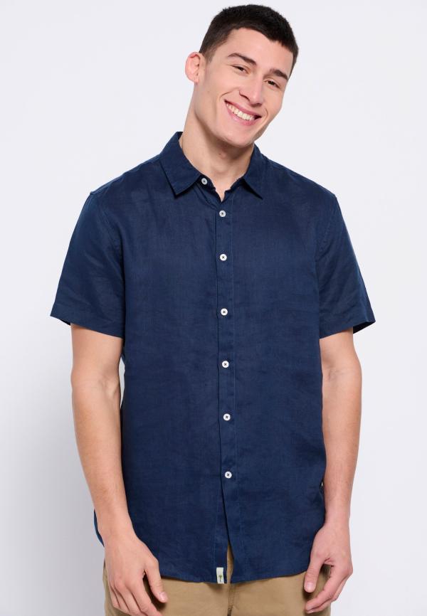 Κοντομάνικο λινό πουκάμισο