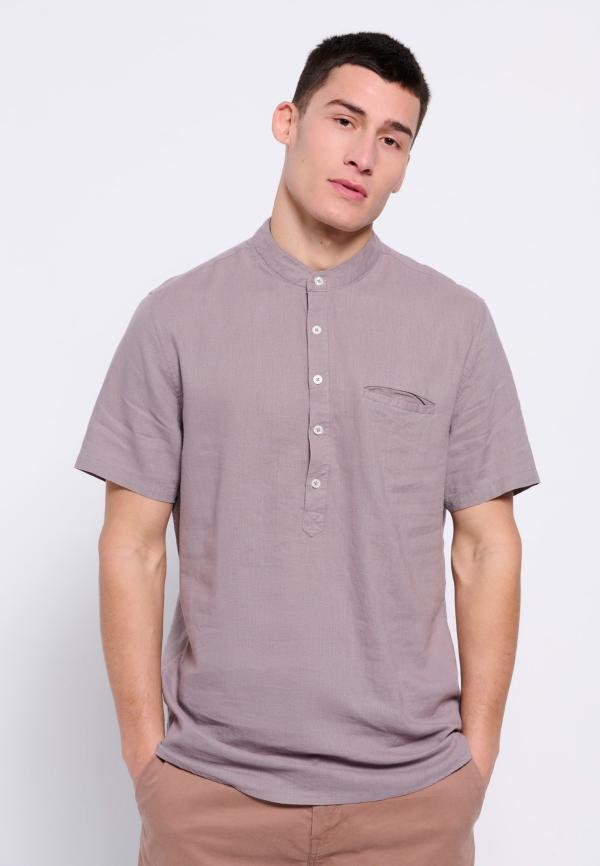 Λινή πουκαμίσα με λαιμό mao