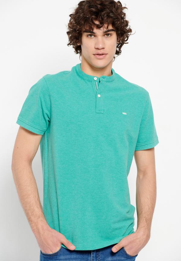 Μπλούζα polo με λαιμό mao