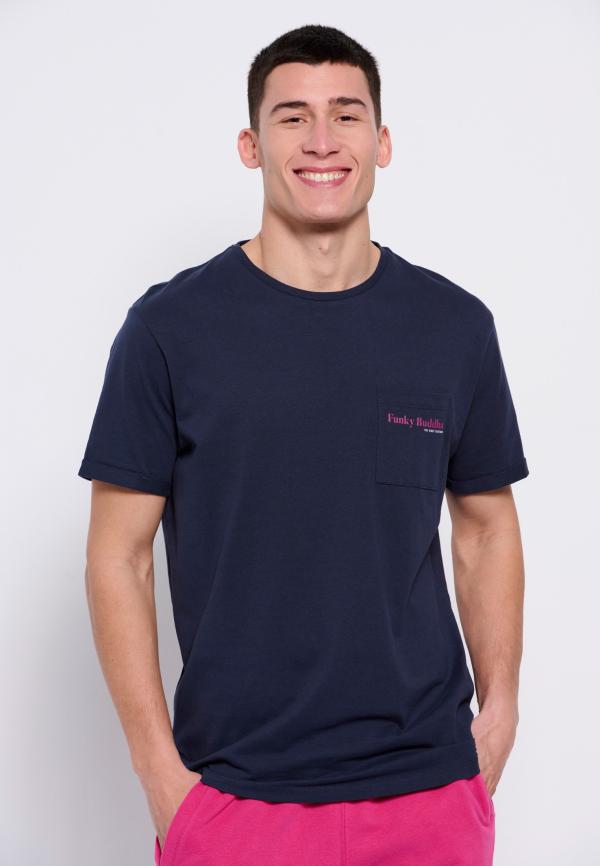 Βαμβακερό t-shirt με τσέπη στο στήθος
