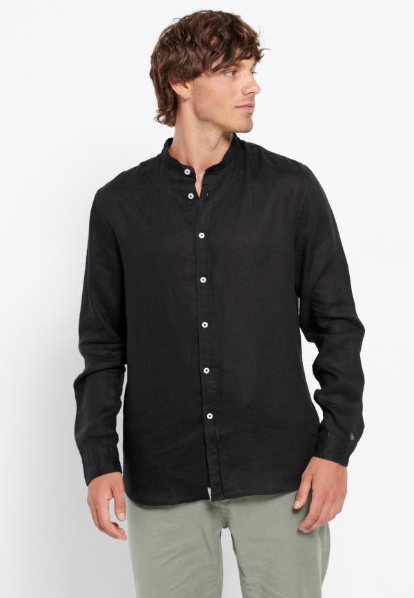 Λινό πουκάμισο με λαιμό mao