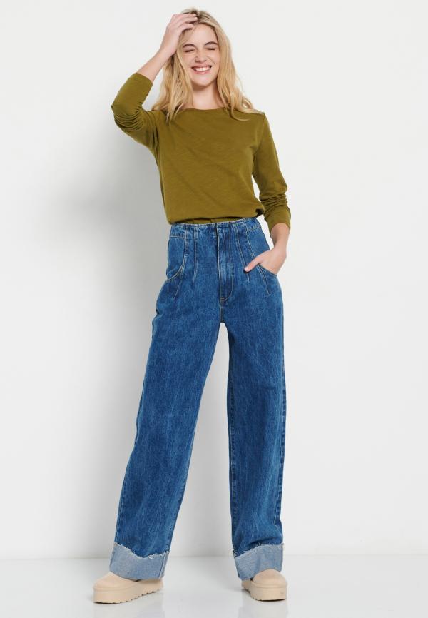 Μακρυμάνικη μπλούζα με στρογγυλή λαιμόκοψη