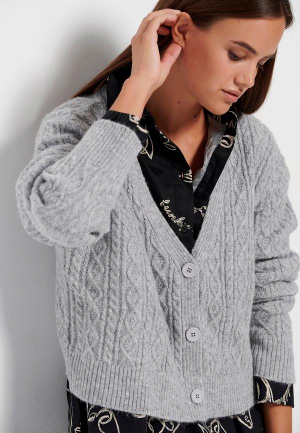 Cropped ζακέτα με σχέδιο στην πλέξη