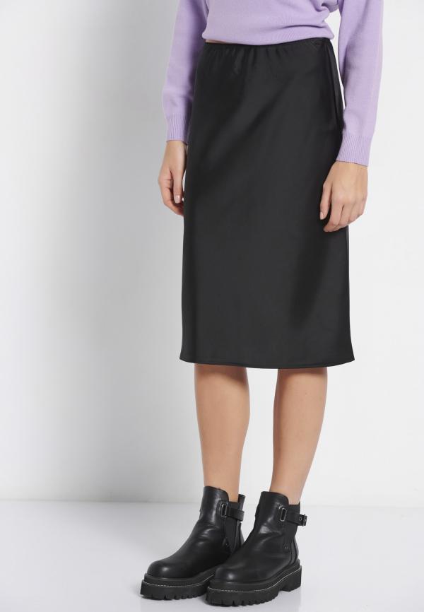 Μονόχρωμη μίντι φούστα