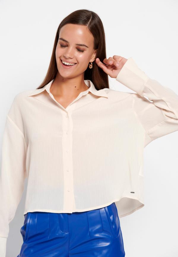 Γυναικείο μονόχρωμο πουκάμισο