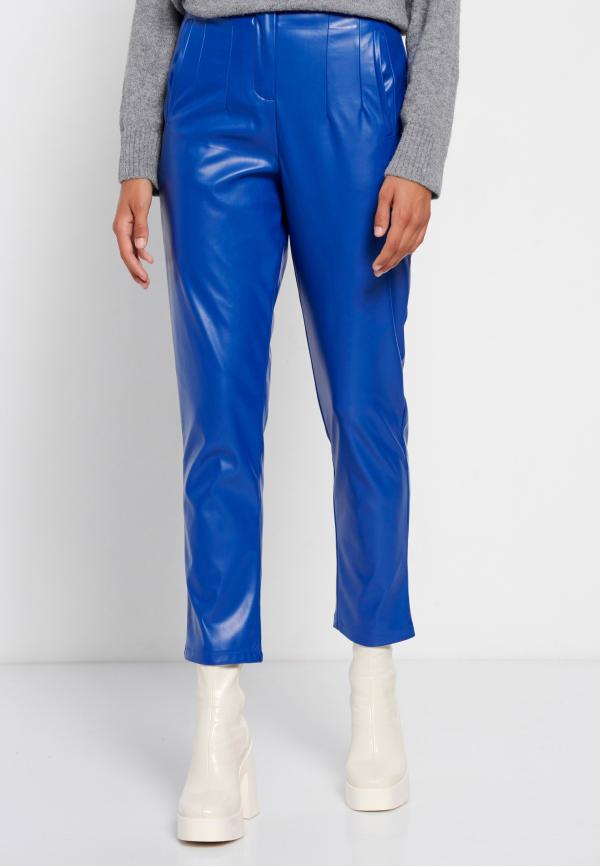 Γυναικείο casual παντελόνι από οικολογικό δέρμα (PU)