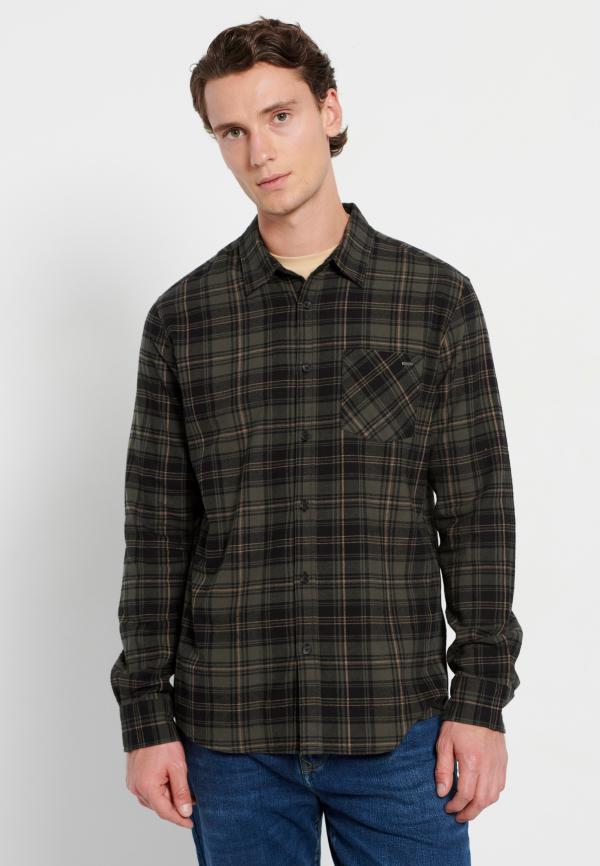 Flannel καρό πουκάμισο με τσέπη