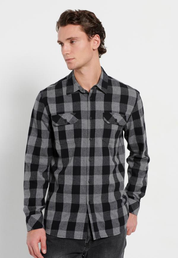 Relaxed fit flannel καρό πουκάμισο