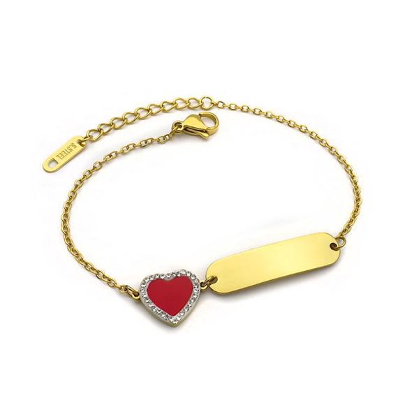 Γυναικείο βραχιόλι για χάραξη από ατσάλι χρυσό BG234