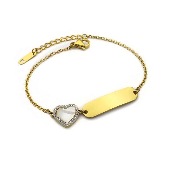 Γυναικείο βραχιόλι για χάραξη από ατσάλι χρυσό BG236
