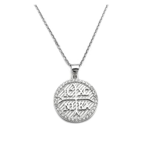 Κωνσταντινάτο IC XC NIKA κολιέ από Ασήμι 925 KL262
