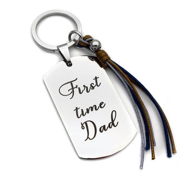 Μπρελόκ First time Dad από ατσάλι MR100