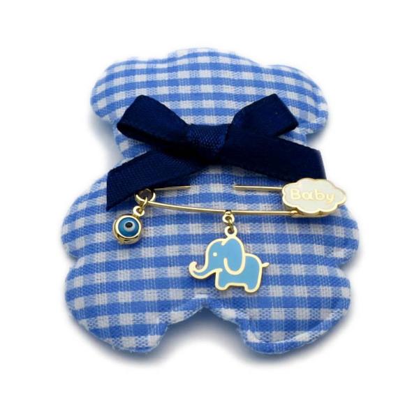 Παραμάνα παιδική ελεφαντάκι baby από Ασήμι επίχρυσο PN125