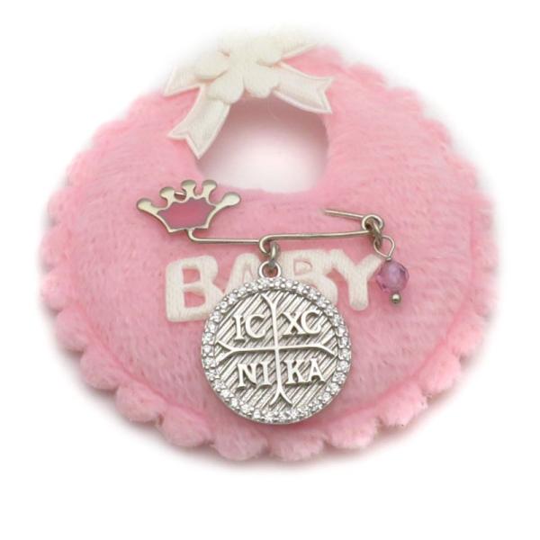 Παιδική παραμάνα Κωνσταντινάτο ασημένιο PN135