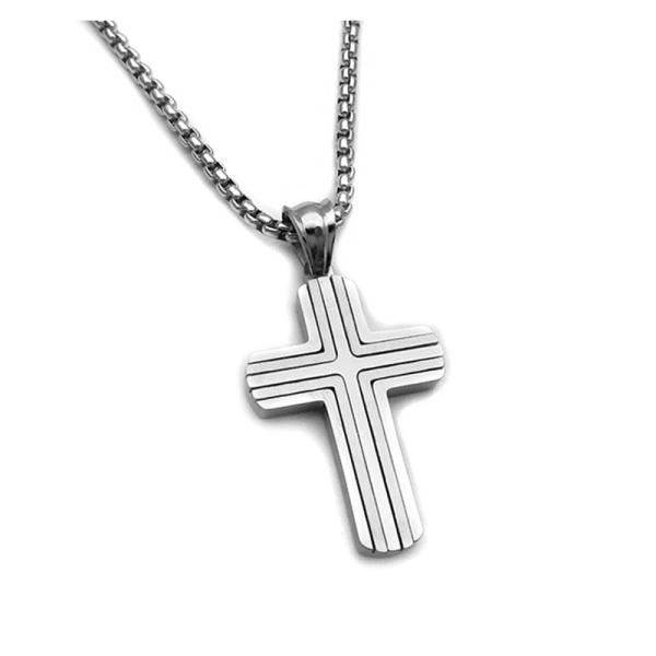 Ανδρικός Σταυρός με σχέδιο από ατσάλι SA279