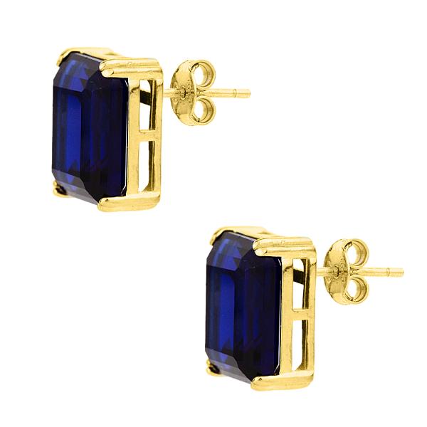Σκουλαρίκια Royal Blue από επιχρυσωμένο ασήμι 925°