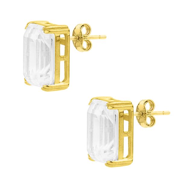 Σκουλαρίκια Transparent Glam από επιχρυσωμένο ασήμι 925°