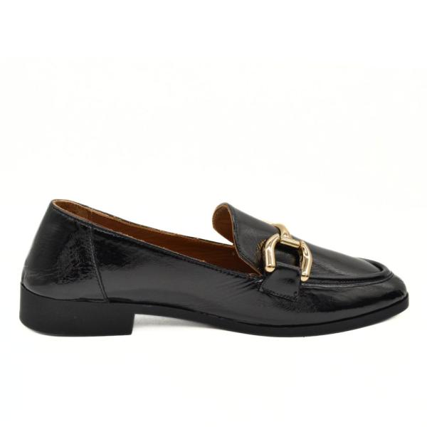 HAWKINS ΓΥΝΑΙΚΕΙΟ ΔΕΡΜΑΤΙΝΟ LOAFER ROM06 BLACK PATENT